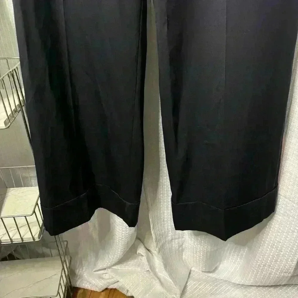 RARE Escada ELEMENTS Women’s Black PURE NEW Wool Wide Leg Pants | DE 38 or US 8 - Picture 3 of 13